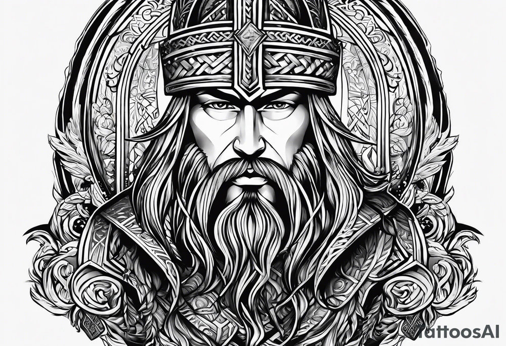 Valhalla word viking church tattoo idea
