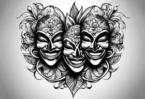 cool Tattoo Drama two Mask laugh and cry tattoo idea