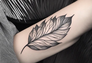 Create a delicate tattoo with beautiful flowing and delicate leaves in fineline minimalistic style tattoo idea