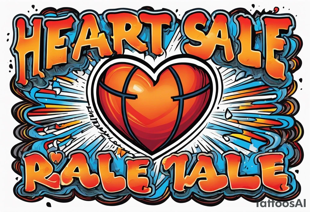 heart 4 sale going around a basketball with a fire kind of font and a broke heart above the words with a knife in the back if it tattoo idea