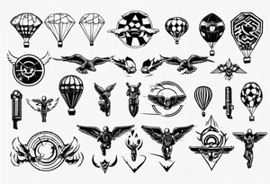 skydiving and shooting guns tattoo idea