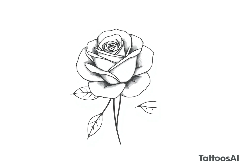 Rose head behind the name Aiden tattoo idea