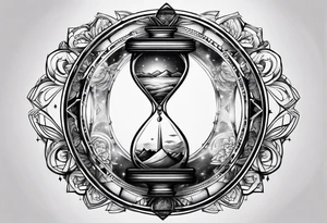 a galaxy inside an hourglass tattoo idea