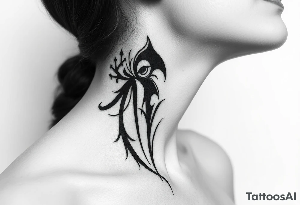 Show me a full  neck tattoo of Danny phantom tattoo idea