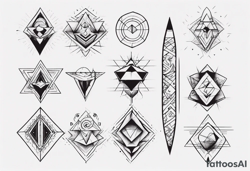 geometrical figures on a forearm tattoo idea