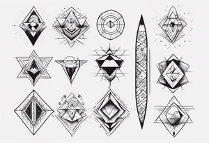 geometrical figures on a forearm tattoo idea
