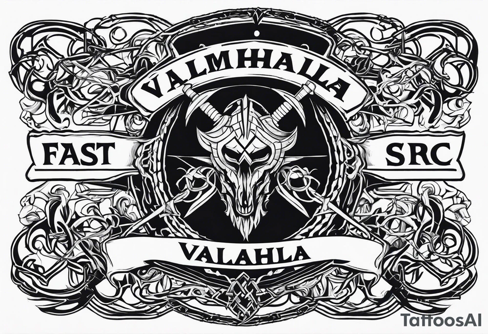 Valhalla
sword shield barbed  wire tattoo idea