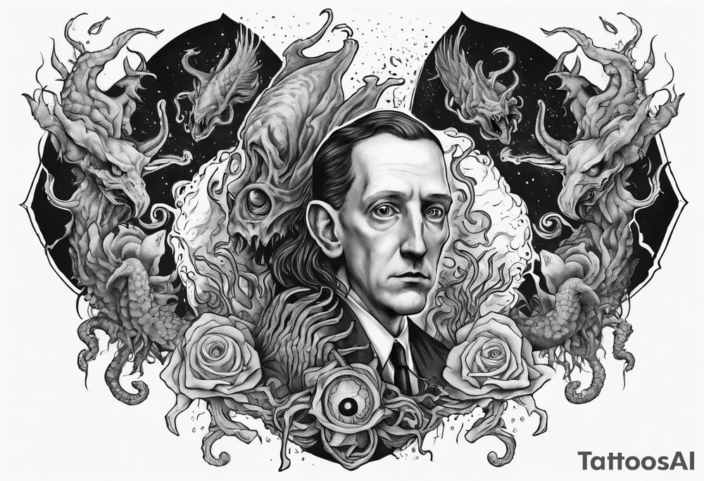 lovecraft myth tattoo for forearm tattoo idea