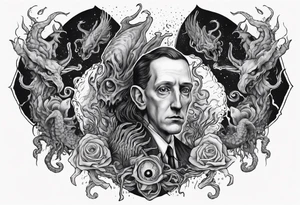 lovecraft myth tattoo for forearm tattoo idea