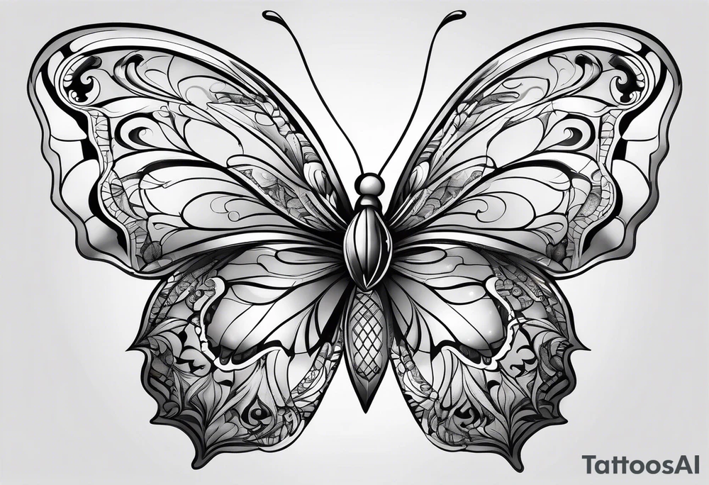 3 fine line butterflies tattoo idea