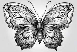 3 fine line butterflies tattoo idea