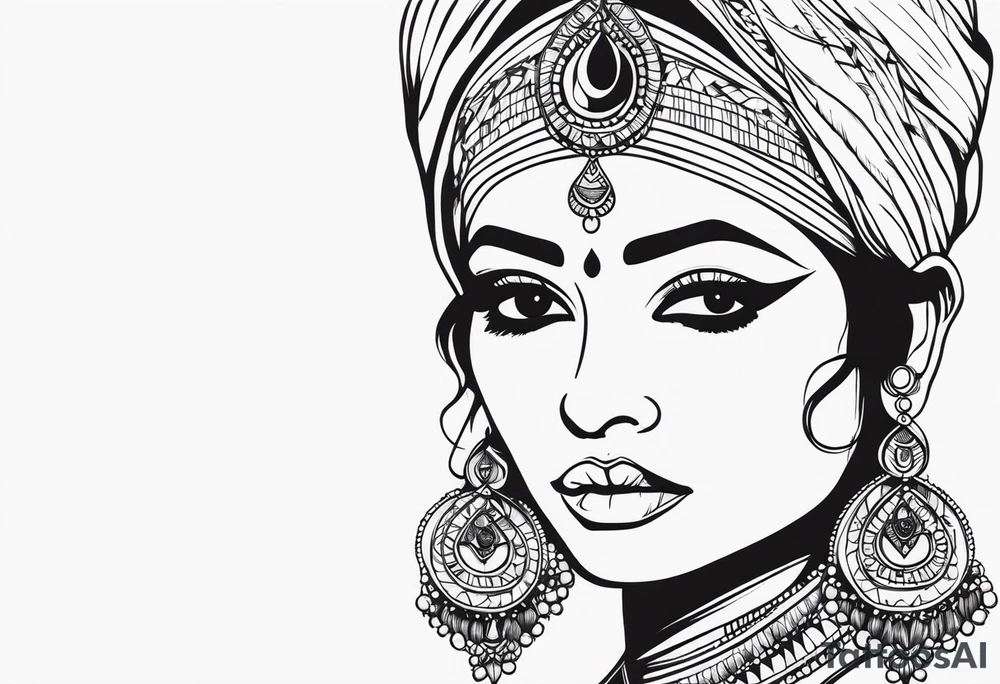 indian woman tattoo idea