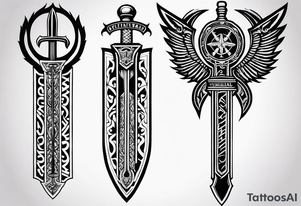 Valhalla soldier sword tattoo idea