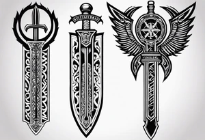 Valhalla soldier sword tattoo idea