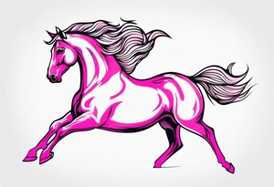Turn pink ribbon into bucking horse tattoo idea