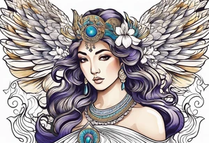 Greek goddess iris with wings tattoo idea