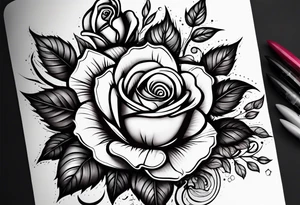 Blend roses and digital circuitry for an arm sleeve tattoo idea