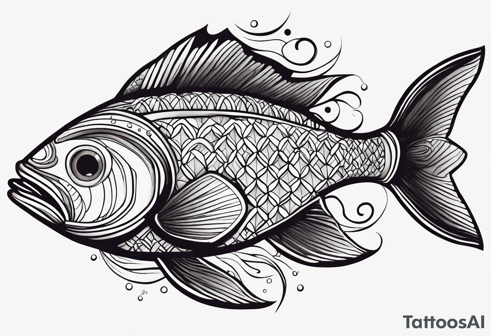 Fish made out of the Forrest eating earth tattoo idea