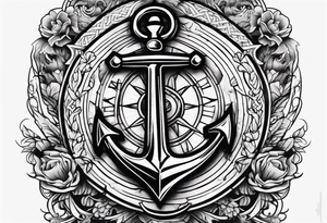 Sailor tattoo of 2 anchors crossed in the middle tattoo idea