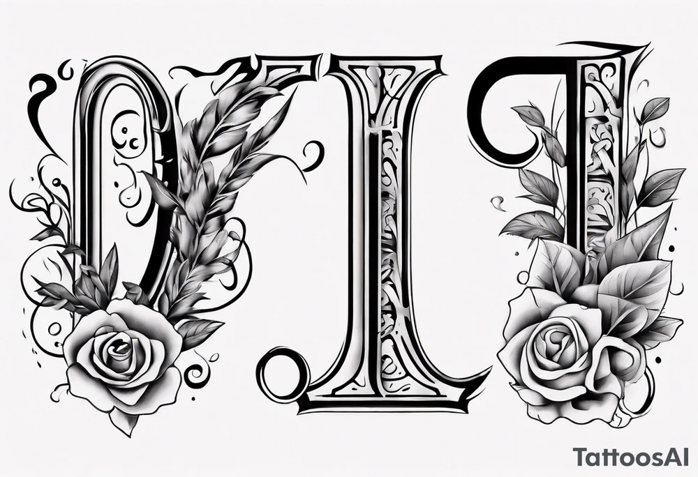 Combine the numbers 20 and 21 roman letter tattoo idea