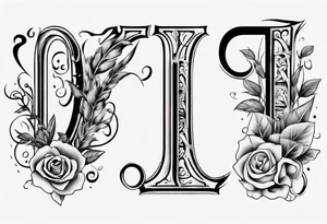 Combine the numbers 20 and 21 roman letter tattoo idea