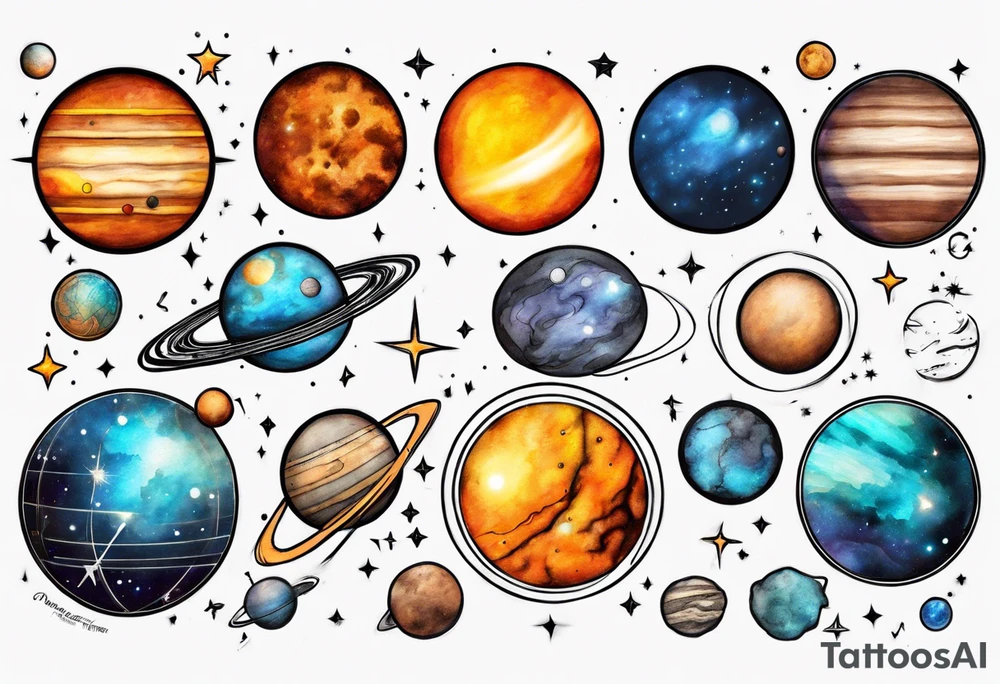 solar system tattoo idea