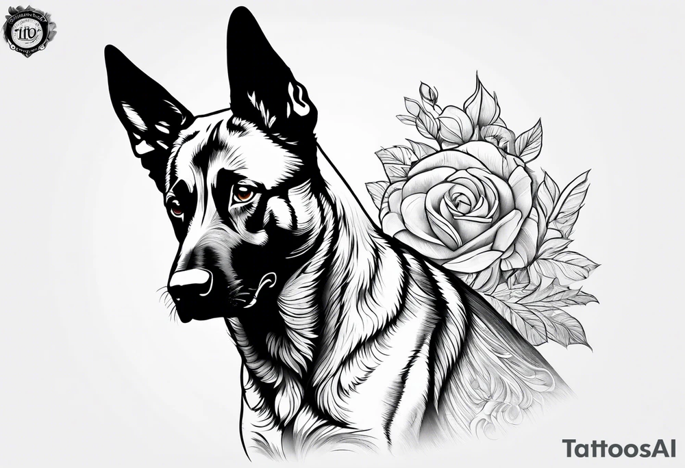 Belgian Malinois dog tattoo idea