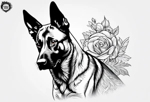 Belgian Malinois dog tattoo idea