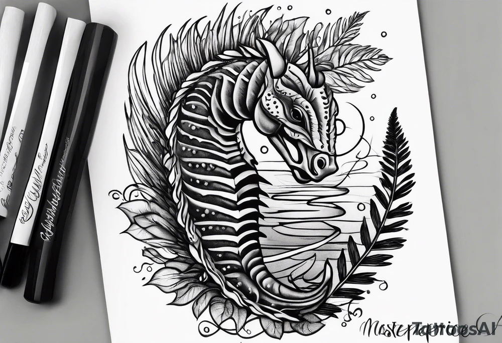 Trilobite and horsetail fern tattoo idea