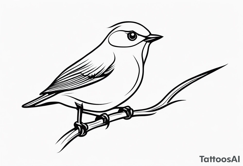 small bird outline minimal detail tattoo idea