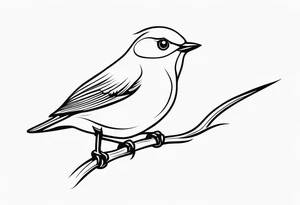 small bird outline minimal detail tattoo idea