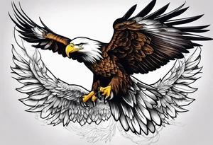 Powerful flying eagle tattoo idea