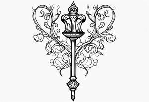 scepter with vines and a crown tattoo idea