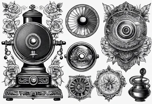vintage phonograh tattoo idea