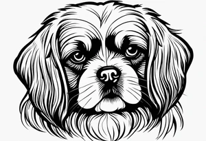 A mixed breed Pekingese and Shih-Tzu dog. Just the outline of his face. tattoo idea