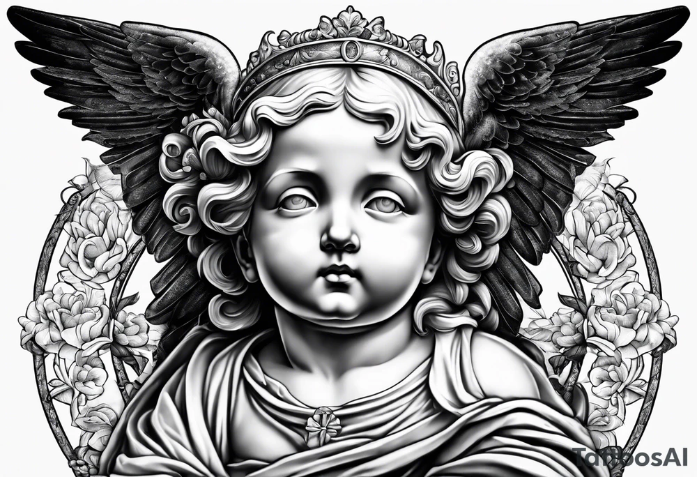 putto, no background tattoo idea