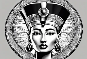 Nefertiti face semi realism tattoo idea