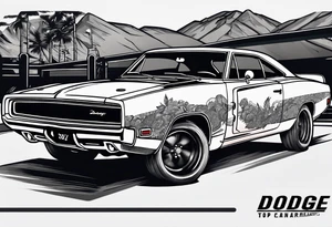 2020 Black Dodge charger tattoo idea