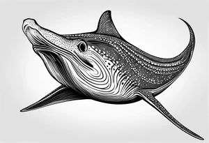 Smiling Sting ray tattoo idea