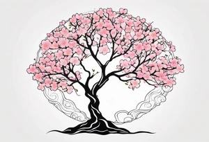 Mother Earth Tree using the cherry blossom tree tattoo idea