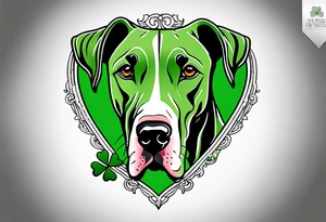 Ireland shamrock Great Dane green love travel tattoo idea