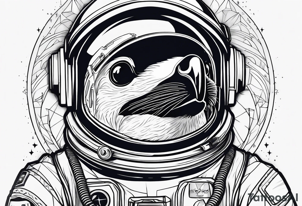 Pingouin astronaut tattoo idea