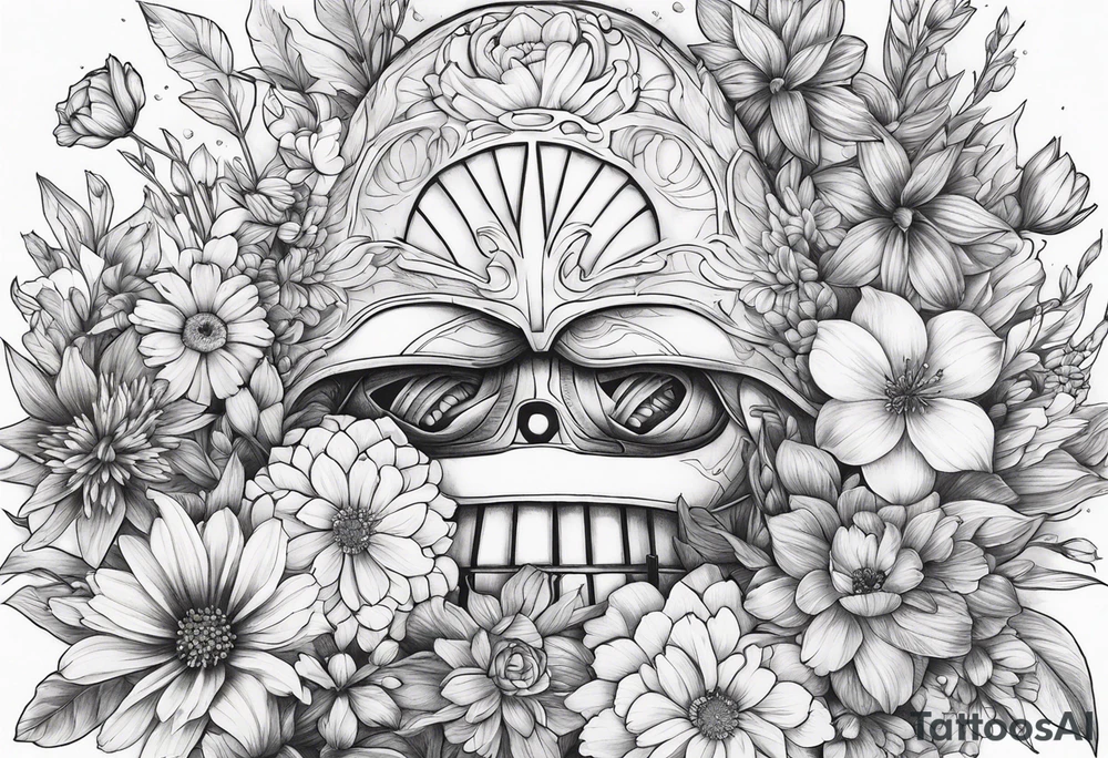 A field of flowers but the flowers are lightsabers tattoo idea