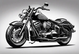 Frau auf einen Motorrad tattoo idea