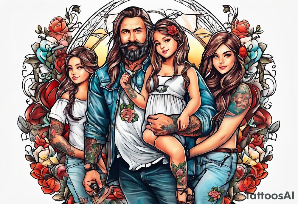 Father and daughters tattoo idea
