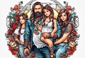 Father and daughters tattoo idea