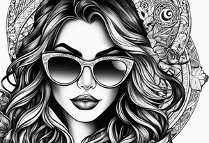 capricorn woman sunglasses big titts tattoo idea
