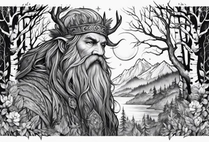 Leshy with birch bark tattoo idea