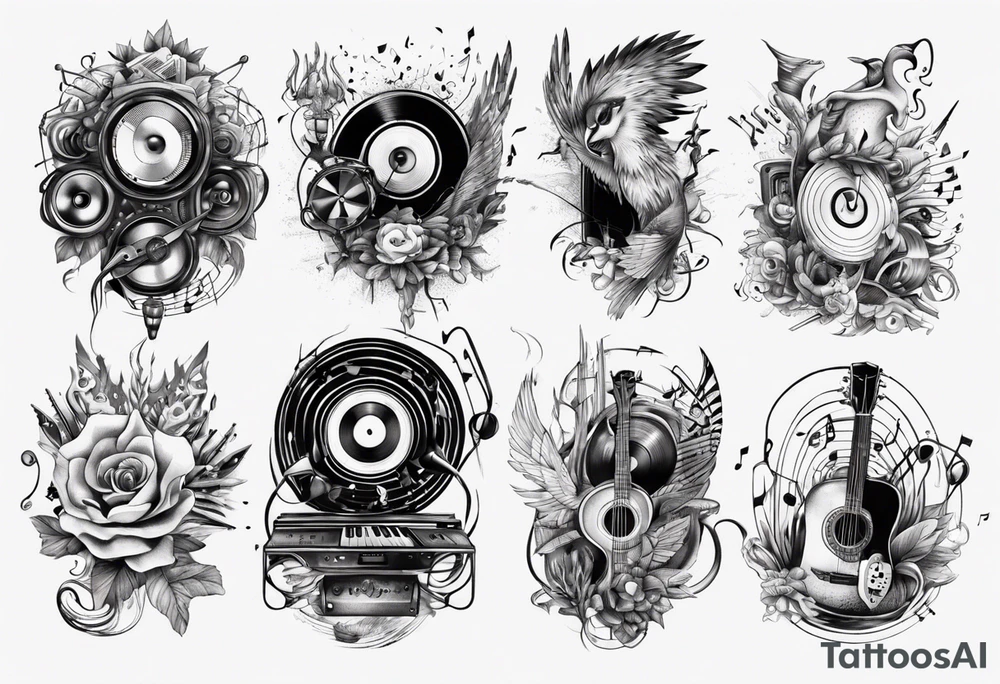 music sound tattoo idea