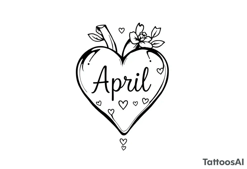April heart tattoo idea